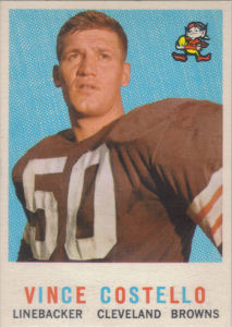 Vince Costello Rookie 1959 Topps #158 football card