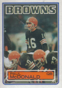 Paul McDonald Rookie 1983 Topps #253 football card
