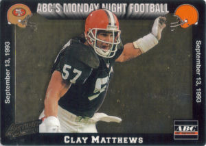 Clay Matthews Monday Night Football 1993 Action Packed #8 football card