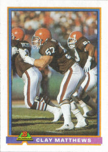 Clay Matthews 1991 Bowman #95 football card