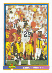 Eric Turner 1991 Bowman #89 football card