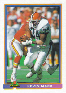 Kevin Mack 1991 Bowman #92 football card