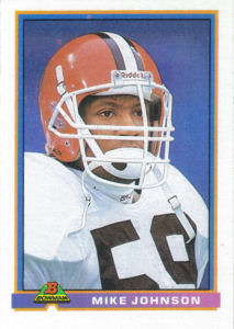 Mike Johnson 1991 Bowman #100 football card