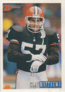 Clay Matthews 1993 Bowman #401 football card