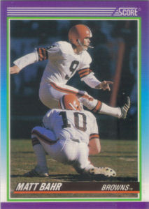Matt Bahr 1990 Score #538 football card