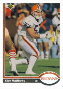 Clay Matthews 1991 Upper Deck #310 football card