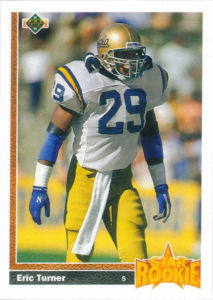 Eric Turner Star Rookie 1991 Upper Deck #23 football card