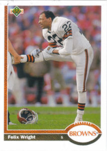 Felix Wright 1991 Upper Deck #243 football card