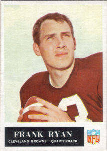 1965 Frank Ryan football card with 1964 Statistics