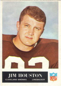 1965 Jim Houston football card with 1964 Statistics