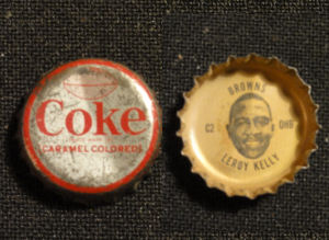 1966 Coca Cola Bottle cap with Leroy Kelly's photo on it