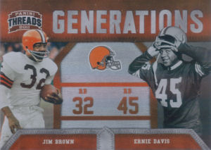2011 Ernie Davis Panini Generations Jim Brown/Ernie Davis Holofoil #2 football card - Serial no. 052/100