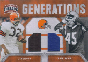 2011 Ernie Davis Panini Generations Jim Brown/Ernie Davis Materials #2 football card - Serial no. 147/299