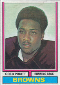 Greg Pruitt 1974 Rookie football card