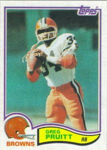 Greg Pruitt 1982 football card