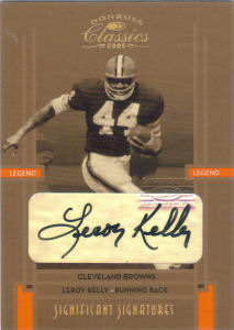 2005 Leroy Kelly Donruss Classics Significant Signatures BRONZE #110 football card - Serial no. 054/100