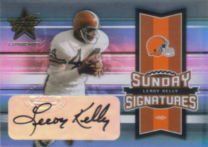 2005 Leroy Kelly Donruss Leaf Rookies and Stars Longevity Sundays Signatures Autograph #SS-30 football card - Serial no. 09/57