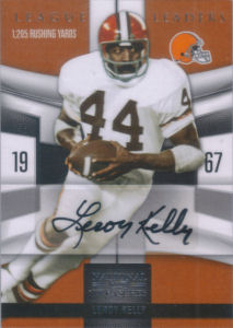 2009 Leroy Kelly Panini National Treasures League Leaders Signatures #9 football card - Serial no. 06/10