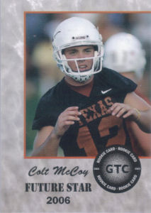 2006 Colt McCoy Pre-Rookie Glare Trading Cards All-Sport Future Stars football card
