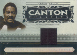 2006 Leroy Kelly Donruss Playoff National Treasures Canton Classics MATERIALS GAME-WORN Jersey #CC-LK football card - Serial no. 48/50